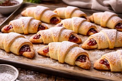 Творожные рогалики с вишневым вареньем &mdash; рассыпчатые, нежные и исчезают за минуту. Секретный ингредиент внутри
