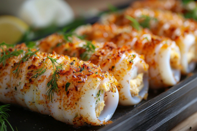 Беру кальмары, рис и грибы &mdash; и через 30 минут на столе изысканное блюдо. И маринад, и начинка на высоте