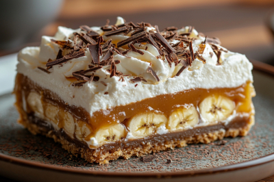 Готовлю хит английских пабов: баноффи. Слои печенья, бананов, карамели и сливок. Невероятно сладкий и нежный. Рецепт