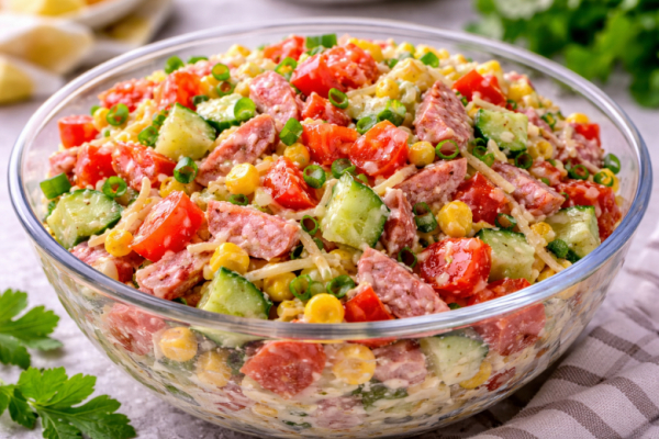 Удобный салат &laquo;Мексика&raquo;: смешиваем за 6 минут и сразу на стол &mdash; яркий, сочный и сытный